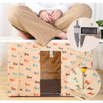 Cutie de Depozitare Pliabila, Flippy, 66 L, Panza Oxford, 50x40x33 cm, Fereastra Frontala, 2 Usi de Acces cu Fermoar