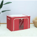 Cutie de Depozitare Pliabila, Flippy, 66 L, din Tesatura Oxford, 50x40x33 cm, Fereastra Frontala, 2 Usi de Acces cu