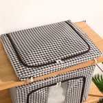 Cutie de Depozitare Pliabila, Flippy, Cu fermoar Bidirectional, 24 L, Textil, 40x30x20 cm, Cadru Metalic, o Fereastra,