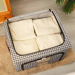 Cutie de Depozitare Pliabila, Flippy, Cu fermoar Bidirectional, 24 L, Textil, 40x30x20 cm, Cadru Metalic, o Fereastra,