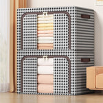 Cutie de Depozitare Pliabila, Flippy, Cu fermoar Bidirectional, 24 L, Textil, 40x30x20 cm, Cadru Metalic, o Fereastra,