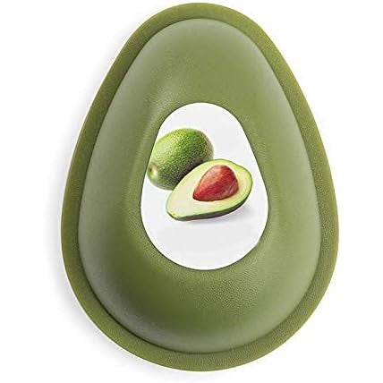 Cutie Alimentara, Flippy, Model Avocado, din Plastic, 12.5 x 12.5 x 5.4 cm, 500 ml, Verde Inchis