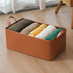 Cutie de Depozitare Tip Cos, Flippy, Material Piele Ecologica, Pliabila, 47x28x20 cm, 26 l, Cadru Metalic, cu Manere,