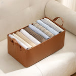 Cutie de Depozitare Tip Cos, Flippy, Material Piele Ecologica, Pliabila, 47x28x20 cm, 26 l, Cadru Metalic, cu Manere,