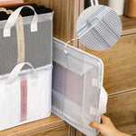 Cutie de Depozitare Tip Cos, Flippy, Material Textil Transparent, Pliabila, 47x28x20 cm, 35 l, Cadru Metalic, cu