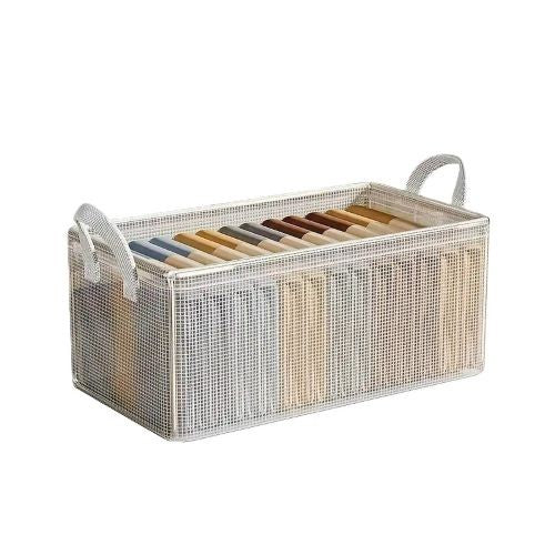 Cutie de Depozitare Tip Cos, Flippy, Material Textil Transparent, Pliabila, 47x28x20 cm, 35 l, Cadru Metalic, cu