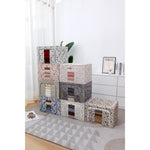 Cutie Depozitare, Flippy, 66L, din Material Textil, 50 x 40 x 33 cm, pentru Haine si Lenjerii, Model Bambus, Verde