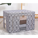 Cutie Depozitare, Flippy, 66L, din Material Textil, 50 x 40 x 33 cm, pentru Haine si Lenjerii, Model Bambus, Negru