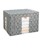 Cutie Depozitare, Flippy, 66L, din Material Textil, 50 x 40 x 33 cm, pentru Haine si Lenjerii, Model Bambus, Verde