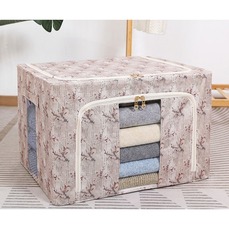 Cutie Depozitare, Flippy, 66L, din Material Textil, 50 x 40 x 33 cm, pentru Haine si Lenjerii, Model Flori de