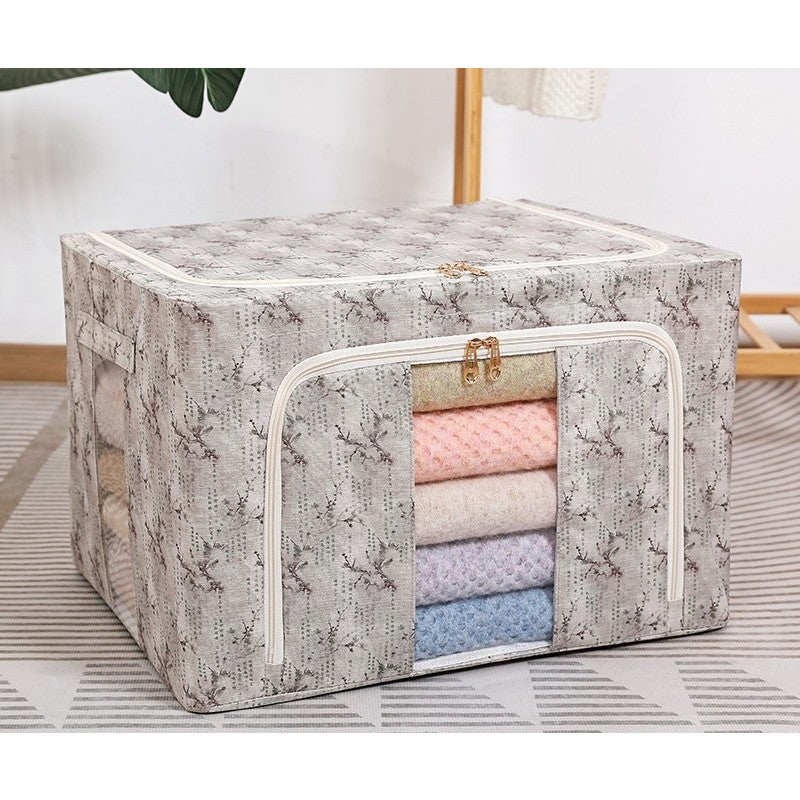 Cutie Depozitare, Flippy, 66L, din Material Textil, 50 x 40 x 33 cm, pentru Haine si Lenjerii, Model Flori de