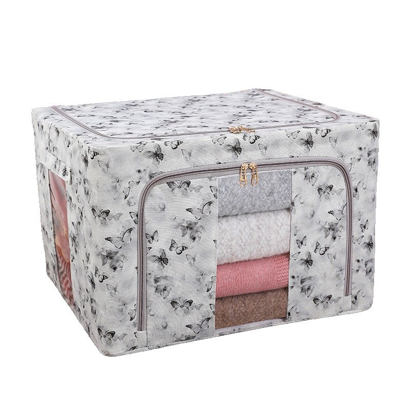 Cutie Depozitare, Flippy, 66L, din Material Textil, 50 x 40 x 33 cm, pentru Haine si Lenjerii, Model Fluturasi,