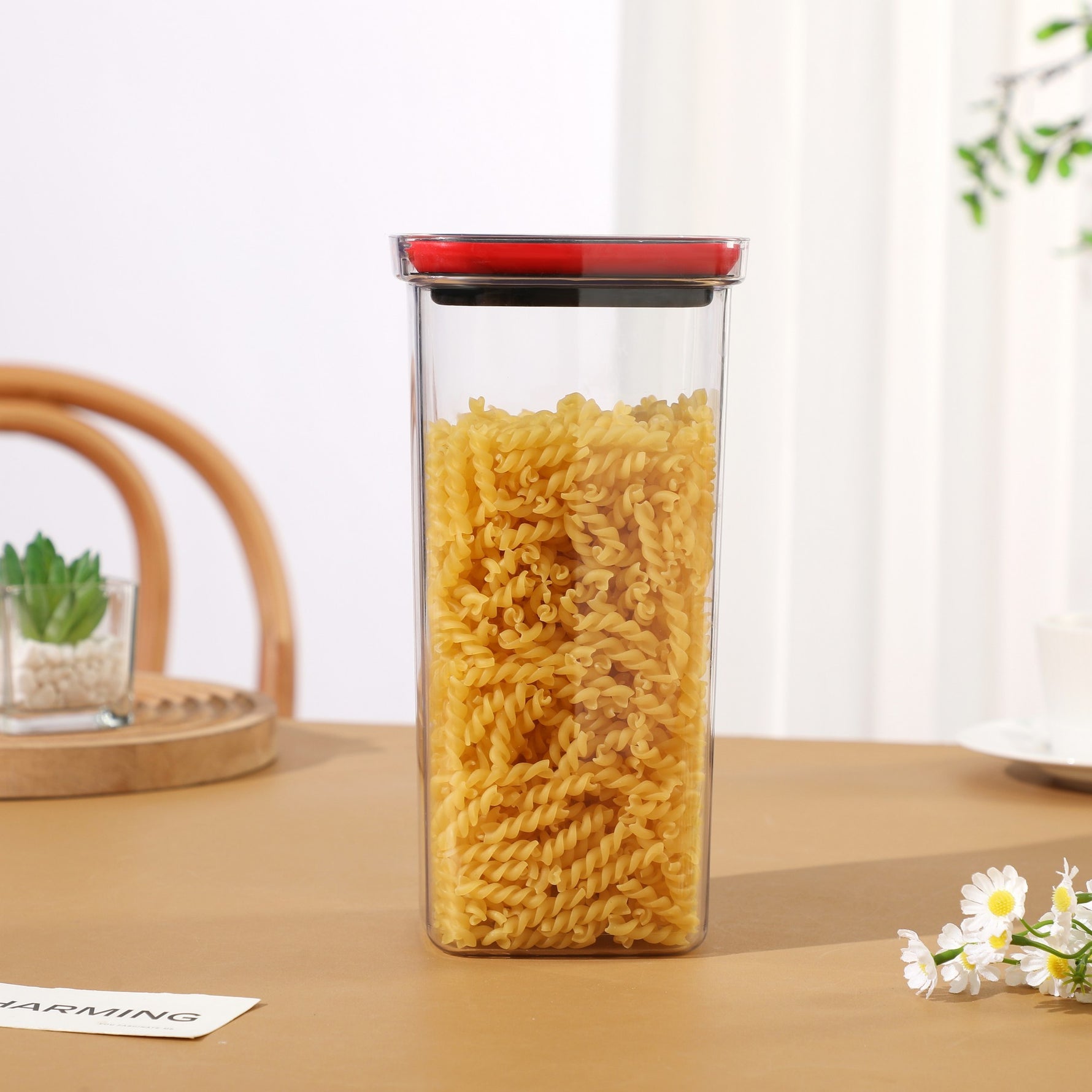 Cutie de Depozitare Alimente, Flippy, Cutie de tip Container, Recipient pentru Cereale in Bucatarie, 11.5 x 11.5 x 23