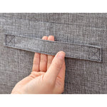 Cutie de Depozitare Pliabila, Flippy, 24 L, din Bumbac si In, 40x30x20 cm, Fereastra Frontala, 2 Usi de Acces cu