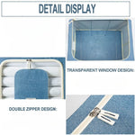 Cutie de Depozitare Pliabila, Flippy, 24 L, din Bumbac si In, 40x30x20 cm, Fereastra Frontala, 2 Usi de Acces cu