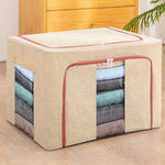 Cutie de Depozitare Pliabila, Flippy, 24 L, din Bumbac si In, 40x30x20 cm, 2 Ferestre, Frontala si Laterala, 2 Usi de