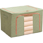 Cutie de Depozitare Pliabila, Flippy, 24 L, din Bumbac si In, 40x30x20 cm, Fereastra Frontala, 2 Usi de Acces cu