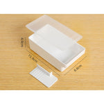 Cutie de Unt, Flippy, cu Capac, Multifunctionala, cu Spatula Portionare, 15.9 x 8.8 x 4.9 cm, Alb