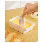 Cutie de Unt, Flippy, cu Capac, Multifunctionala, cu Spatula Portionare, 15.9 x 8.8 x 4.9 cm, Alb