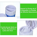Cutie Pastile Multifunctionala, Flippy, 4 in 1, Pahar Apa, Taiere, Sfaramare, Depozitare, Compact, ABS cu Lama din