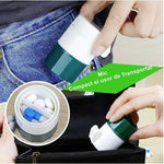 Cutie Pastile Multifunctionala, Flippy, 4 in 1, Pahar Apa, Taiere, Sfaramare, Depozitare, Compact, ABS cu Lama din