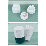 Cutie Pastile Multifunctionala, Flippy, 4 in 1, Pahar Apa, Taiere, Sfaramare, Depozitare, Compact, ABS cu Lama din