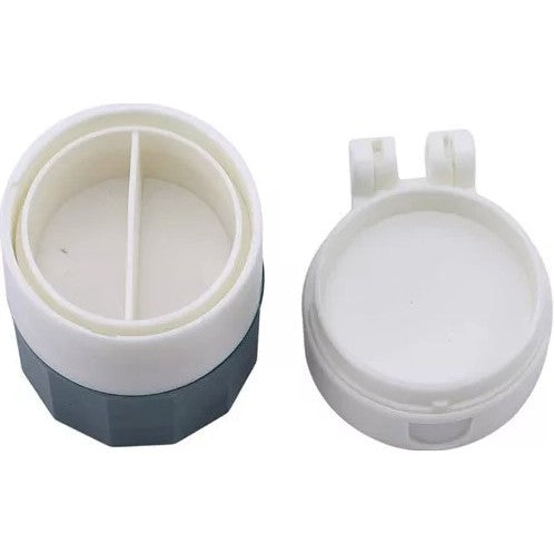 Cutie Pastile Multifunctionala, Flippy, 4 in 1, Pahar Apa, Taiere, Sfaramare, Depozitare, Compact, ABS cu Lama din