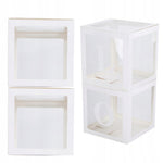 Set 4 Cutii pentru Baloane, Flippy, Model Simplu, Tematica Aniversare, Cuburi Decorative din Plastic, Accesorii pentru
