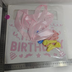 Cutie pentru Baloane, Flippy, Tematica Aniversare, Model Scris Happy Birthday, Baloane Albastre, Roz, Galbene si