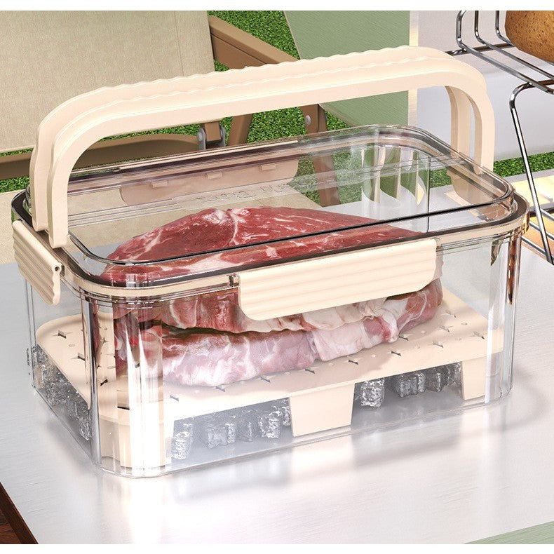 Cutie pentru Depozitare Alimente, Flippy, de Uz Casnic, 2 Compartimente, Zona pentru Gheata, Mentinere Fresh, cu Maner,