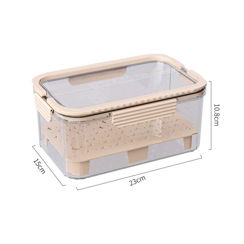 Cutie pentru Depozitare Alimente, Flippy, de Uz Casnic, 2 Compartimente, Zona pentru Gheata, Mentinere Fresh, cu Maner,