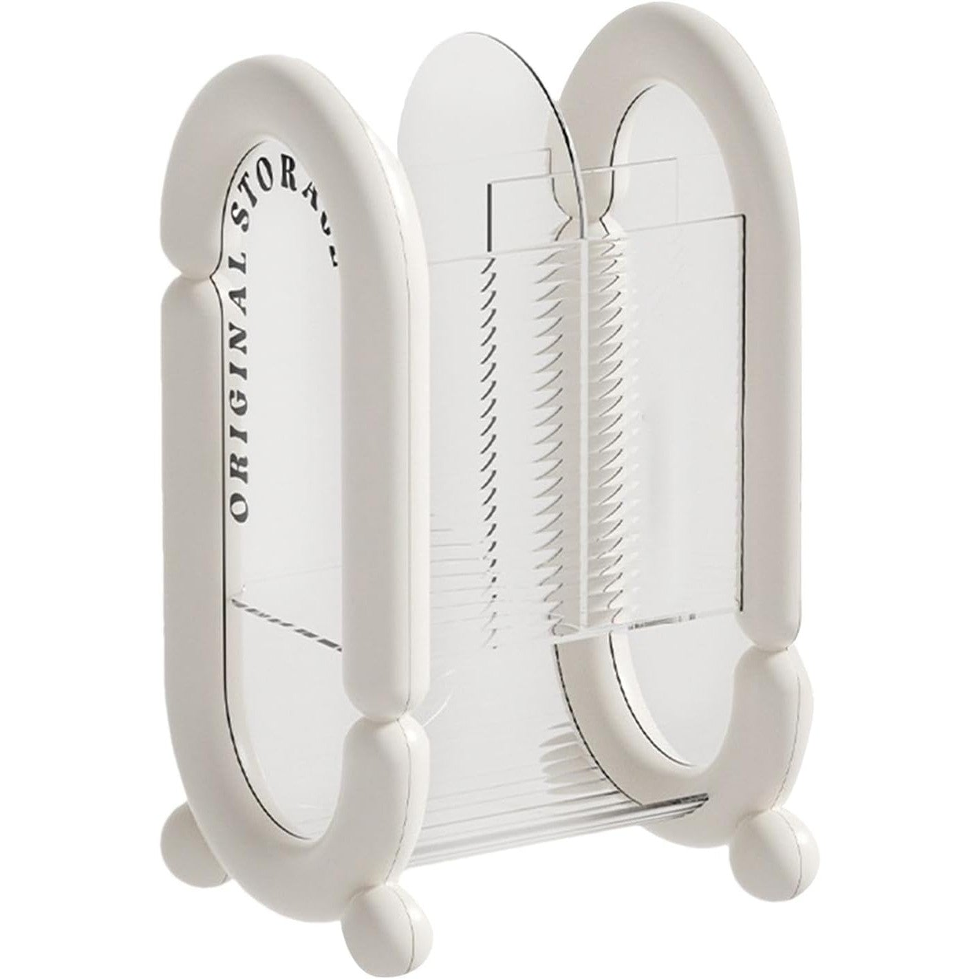 Cutie pentru Depozitare Cosmetice, Flippy, pentru Pensule, Creioane si Buretei, 4 Compartimente, din Plastic, 12 x 10 x