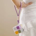 Cutie pentru Medicamente, Flippy, Model Rubik' Cube, cu Curea de Agatare, Dozator Portabil de Medicamente, Dispenser