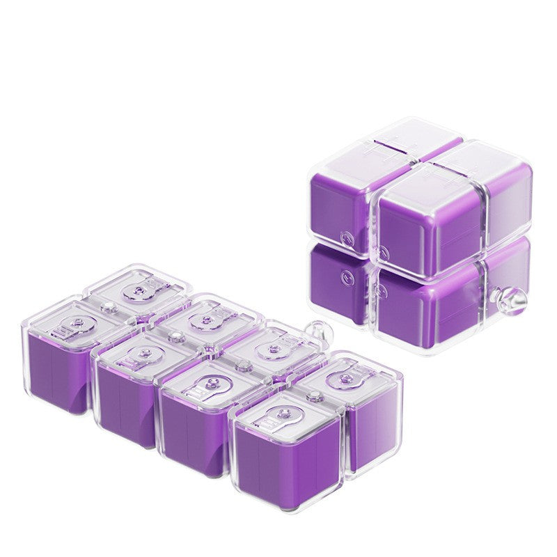 Cutie pentru Medicamente, Flippy, Model Rubik' Cube, cu Curea de Agatare, Dozator Portabil de Medicamente, Dispenser