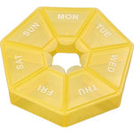 Cutie separator medicamente cu zilele saptamanii, Flippy, Plastic, 7 compartimente, Galben