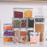Cutii de depozitare alimente, Flippy, Set din 15 Cutii pentru Condimente, Cereale, Cutii pentru Bucatarie, din Plastic
