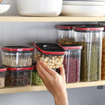 Cutii de Depozitare Alimente, Flippy, Set din 5 Cuti de tip Container, Recipiente pentru Cereale in Bucatarie,