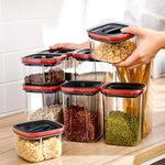 Cutii de Depozitare Alimente, Flippy, Set din 5 Cuti de tip Container, Recipiente pentru Cereale in Bucatarie,