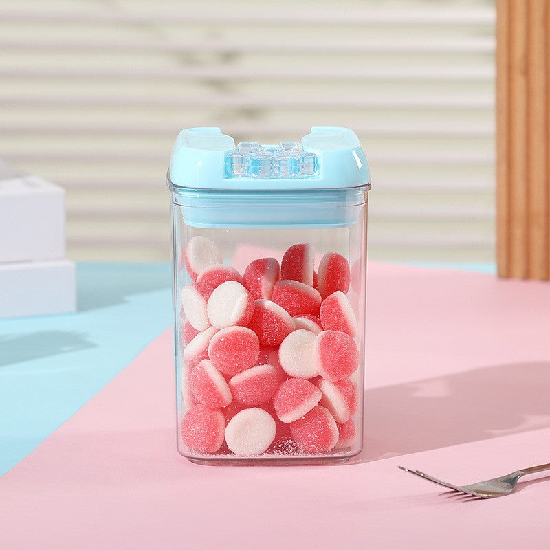 Set 5 Cutii de Depozitare Alimente, Flippy, 1 x 500ml, 2 x 800ml, 1 x 1200ml, 1 x 1900ml, Capac Albastru, din PP+PET,