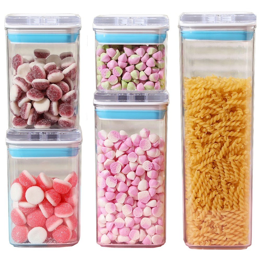 Cutii de Depozitare Alimente, Flippy, Set din 5 Cutii de tip Container, 1x0.5 l, 2x0.8 l, 1x1.2 l, 1x1.9 l, Recipiente