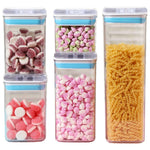 Cutii de Depozitare Alimente, Flippy, Set din 5 Cutii de tip Container, 1x0.5 l, 2x0.8 l, 1x1.2 l, 1x1.9 l, Recipiente