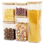 Cutii de Depozitare Alimente, Flippy, Set din 5 Cutii de tip Container, Cutii pentru Cereale, din Plastic, Capac din