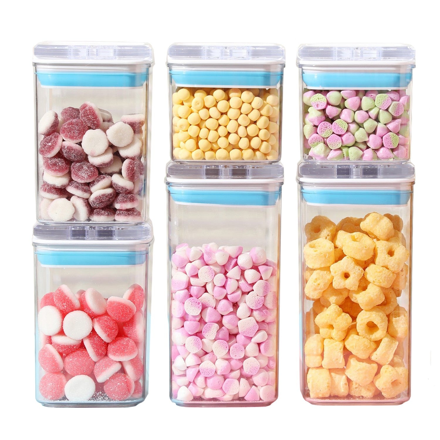 Cutii de Depozitare Alimente, Flippy, Set din 6 Cutii de tip Container, 2x0.5 l, 2x0.8 l, 2x1.2 l, Recipiente pentru