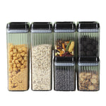 Set 6 Recipiente din Plastic, Flippy, pentru Alimente/Obiecte, Inchidere Ermetica, Textura Ondulata, 4 x 1.5l, 2 x