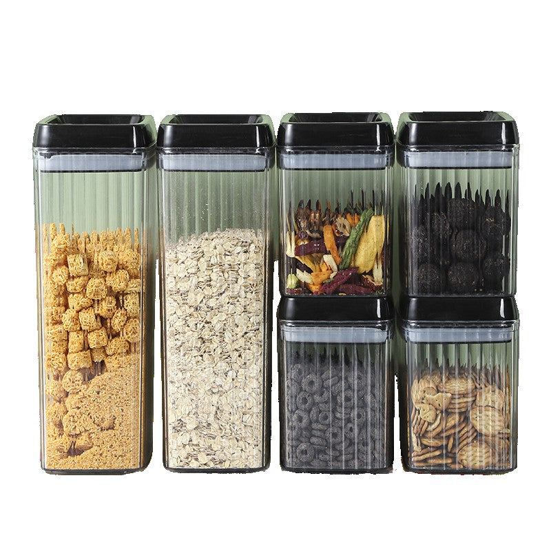 Set 6 Recipiente din Plastic, Flippy, pentru Alimente/Obiecte, Inchidere Ermetica, Textura Ondulata, 4 x 1.5l, 2 x