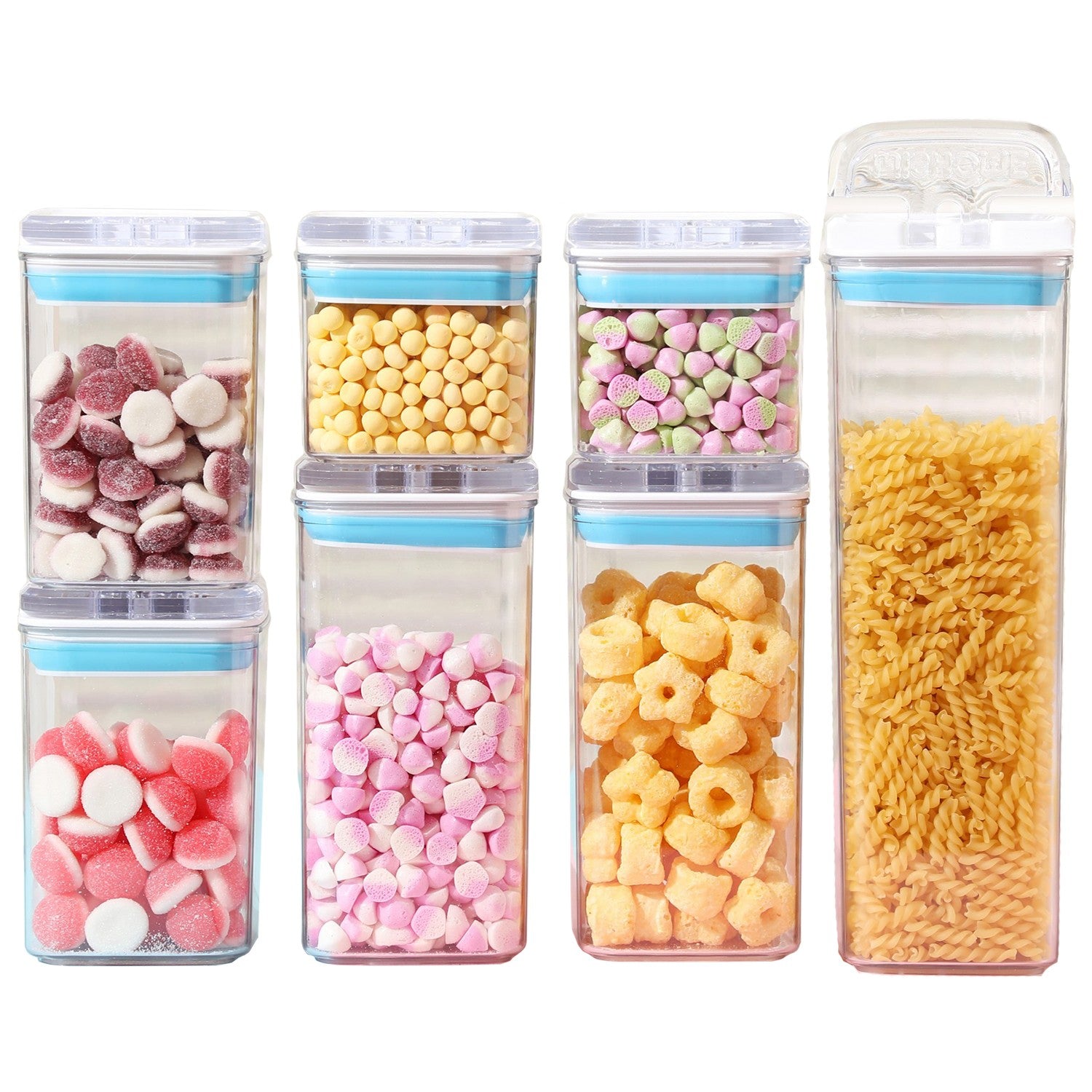 Cutii de Depozitare Alimente, Flippy, Set din 7 Cutii de tip Container, 2x0.5 l, 2x0.8 l, 2x1.2 l, 1x1.9 l, Recipiente