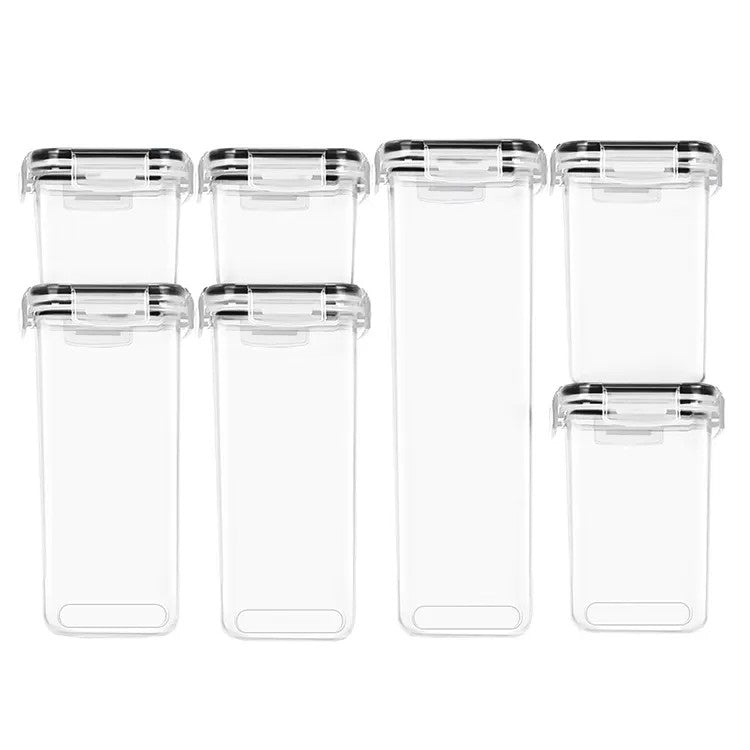 Cutii de depozitare alimente, Flippy, Set din 7 Cutii pentru Condimente, Cereale, Cutii pentru Bucatarie, din Plastic