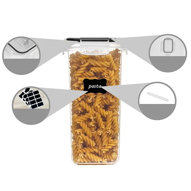 Cutii de depozitare alimente, Flippy, Set din 7 Cutii pentru Condimente, Cereale, Cutii pentru Bucatarie, din Plastic