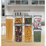 Cutii de depozitare alimente, Flippy, Set din 7 Cutii pentru Condimente, Cereale, Cutii pentru Bucatarie, din Plastic
