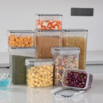 Cutii de depozitare alimente, Flippy, Set din 8 Cutii pentru Condimente, Cereale, Cutii pentru Bucatarie, din Plastic